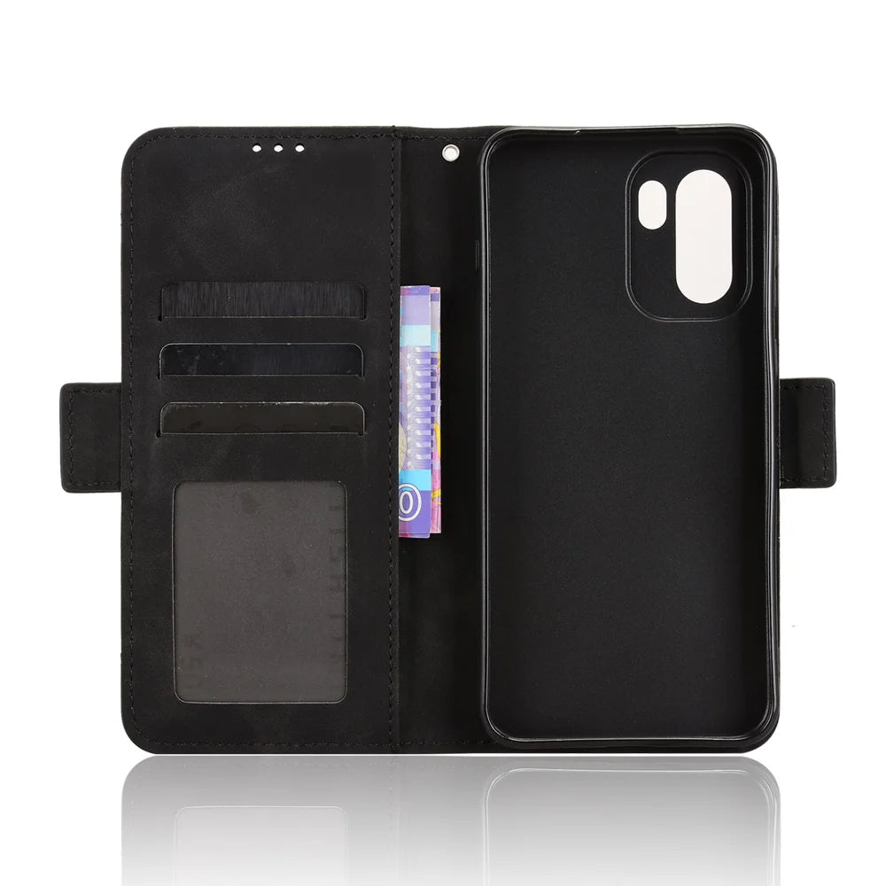 For OnePlus Ace 6 5G / 6T 5G / 15R 5G Leather Case Phone Wallet Cover with Multiple Card Slots - Black - 4