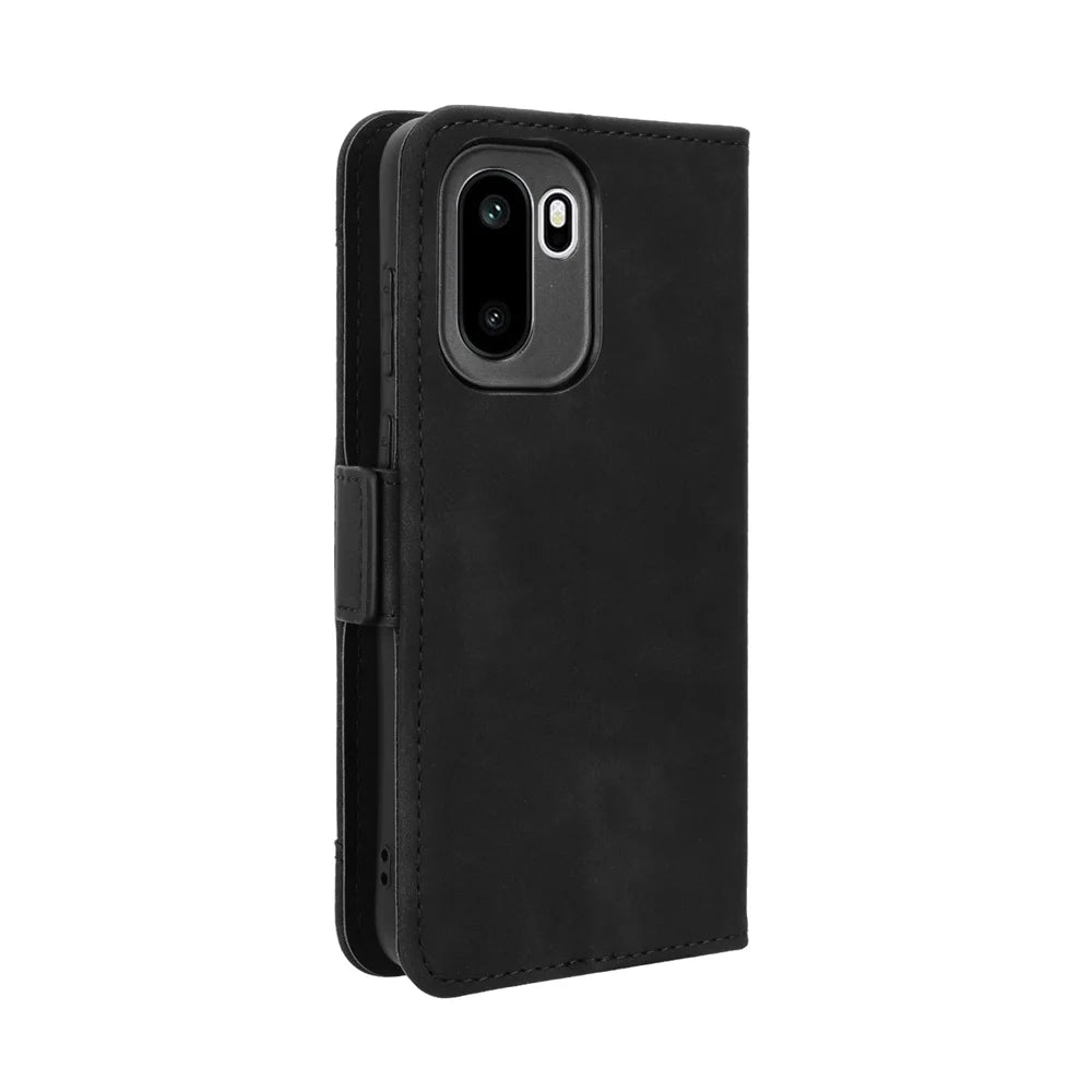For OnePlus Ace 6 5G / 6T 5G / 15R 5G Leather Case Phone Wallet Cover with Multiple Card Slots - Black - 7