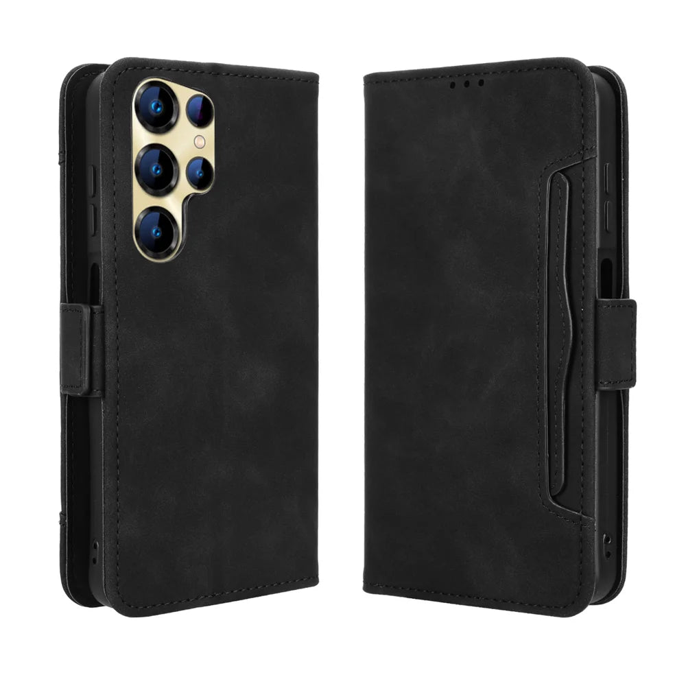 For Oukitel C68 Leather Case Phone Wallet Cover with Multiple Card Slots - Black - 1
