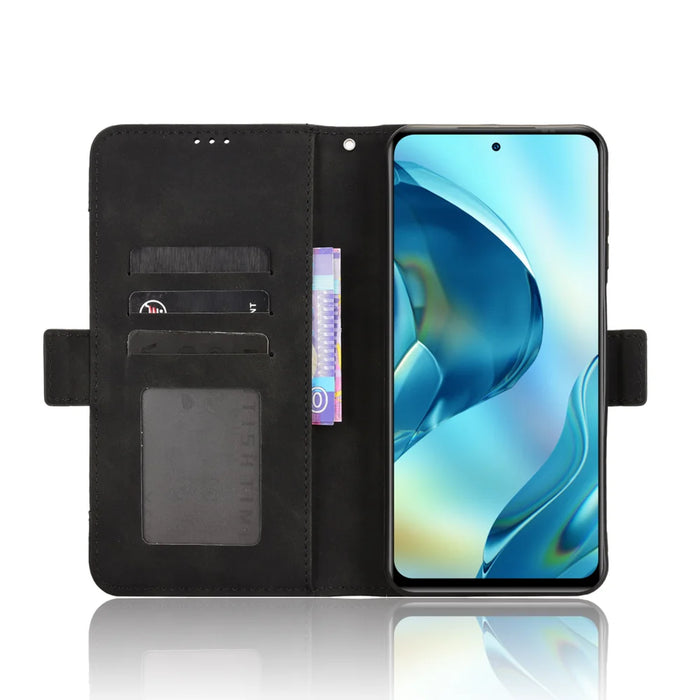 For Oukitel C68 Leather Case Phone Wallet Cover with Multiple Card Slots - Black - 5