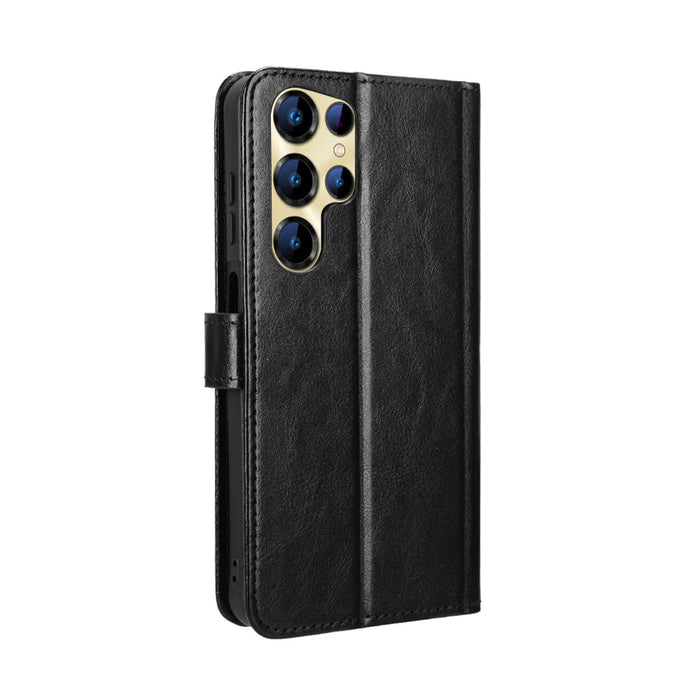 For Oukitel C68 PU Leather Case with Strap Crazy Horse Texture Phone Wallet Cover - Black - 7