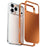 For iPhone 17 Pro Max Case Locking Buckle Alloy Frame Matte PC Back Phone Cover - Orange - 2