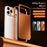 For iPhone 17 Pro Max Case Locking Buckle Alloy Frame Matte PC Back Phone Cover - Orange - 3