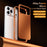 For iPhone 17 Pro Case Locking Buckle Alloy Frame Matte PC Back Phone Cover - Orange - 2