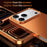 For iPhone 17 Pro Case Locking Buckle Alloy Frame Matte PC Back Phone Cover - Orange - 7