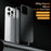 For iPhone 14 Pro Max Case Locking Buckle Alloy Frame Matte PC Back Phone Cover - Black - 2