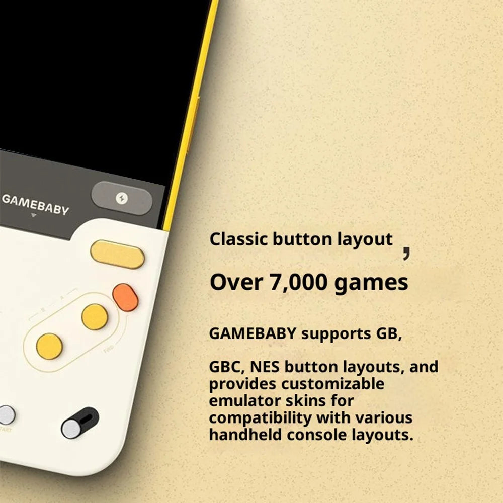 BITMOLAB GAMEBABY For iPhone 17 Pro Max Case Retro Handheld Game Console Design Phone Cover - Yellow + Beige - 3