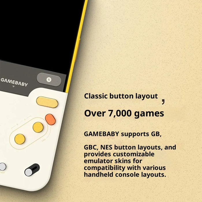 BITMOLAB GAMEBABY For iPhone 17 Pro Case Retro Handheld Game Console Design Phone Cover - Yellow + Beige - 3