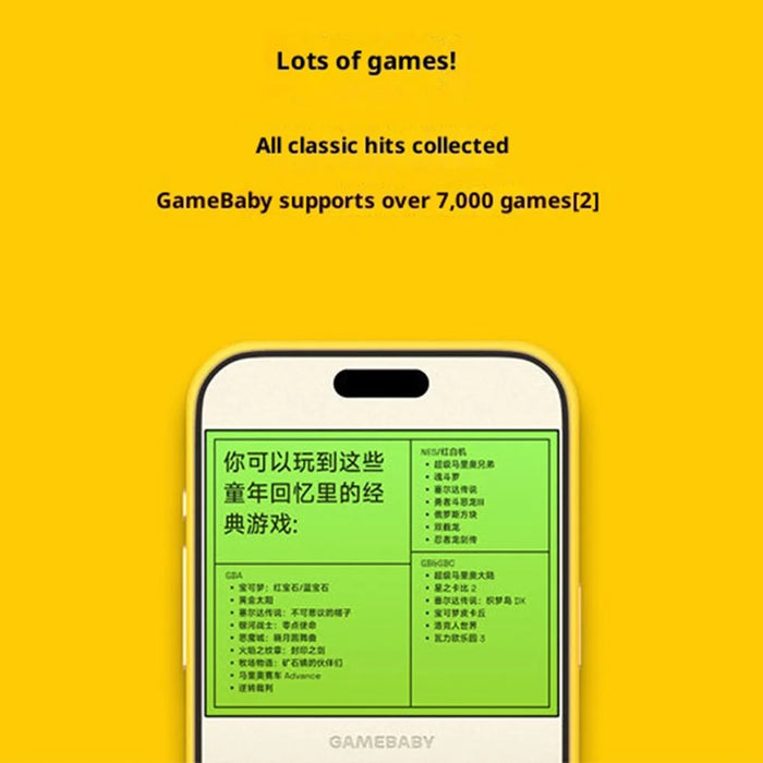 BITMOLAB GAMEBABY For iPhone 17 Pro Case Retro Handheld Game Console Design Phone Cover - Yellow + Beige - 6