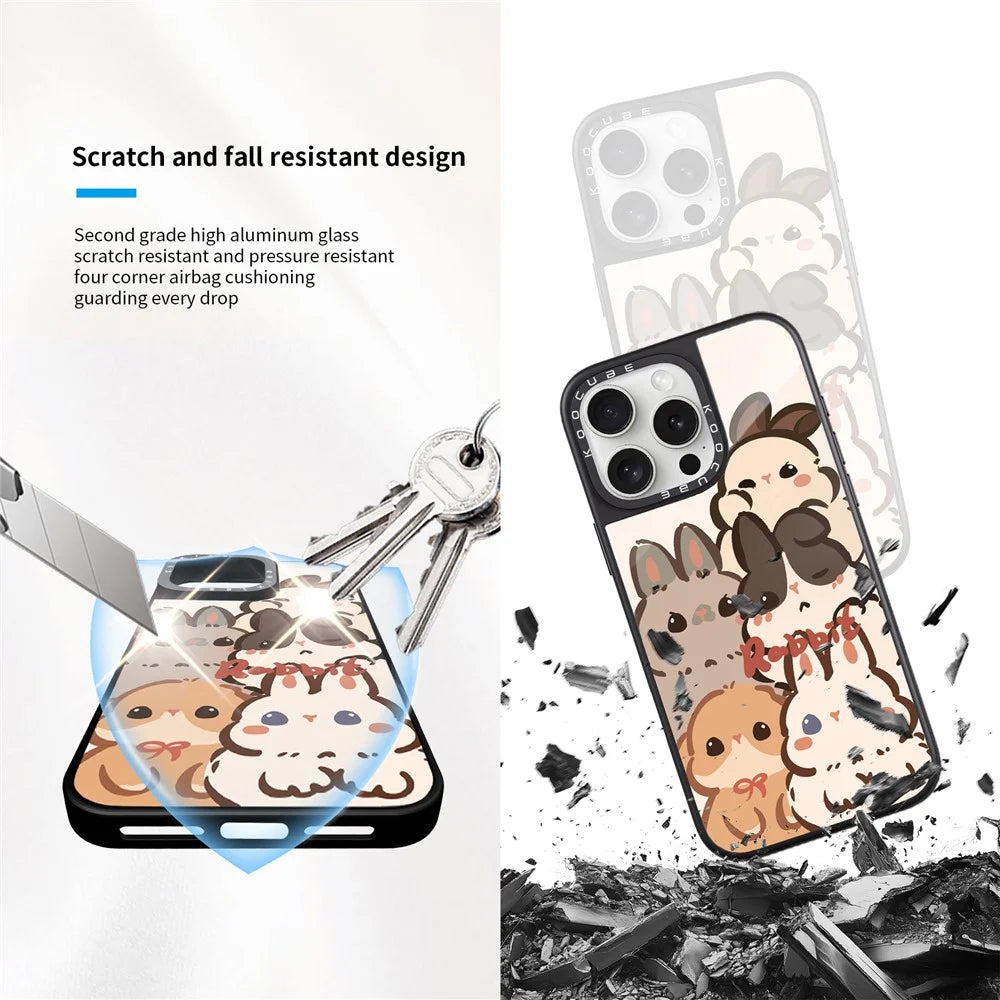 For iPhone 14 Pro Case Compatible with MagSafe Pattern Printing TPU PC High Aluminium-silicon Glass Phone Cover - Style A - 5