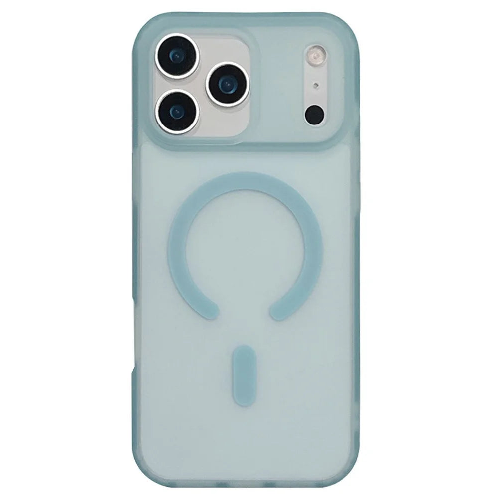 For iPhone 17 Pro Max Phone Case Compatible with MagSafe TPU PC Skin-Feel Phone Back Cover - Green - 1