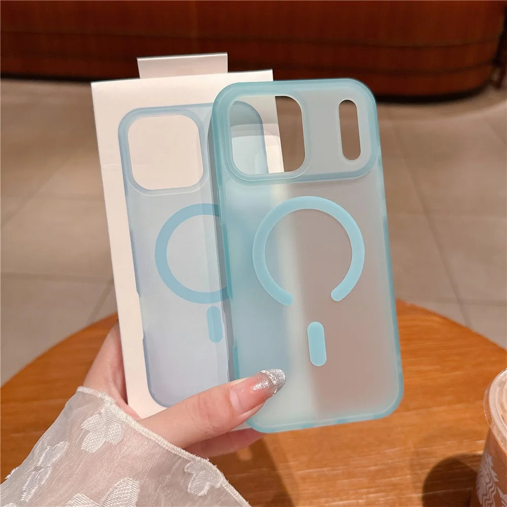 For iPhone 17 Pro Max Phone Case Compatible with MagSafe TPU PC Skin-Feel Phone Back Cover - Green - 3