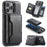 MAGKING K4 Series For iPhone 16 Pro Max Case Compatible with MagSafe Detachable Wallet PU TPU PC Phone Cover - Black - 1