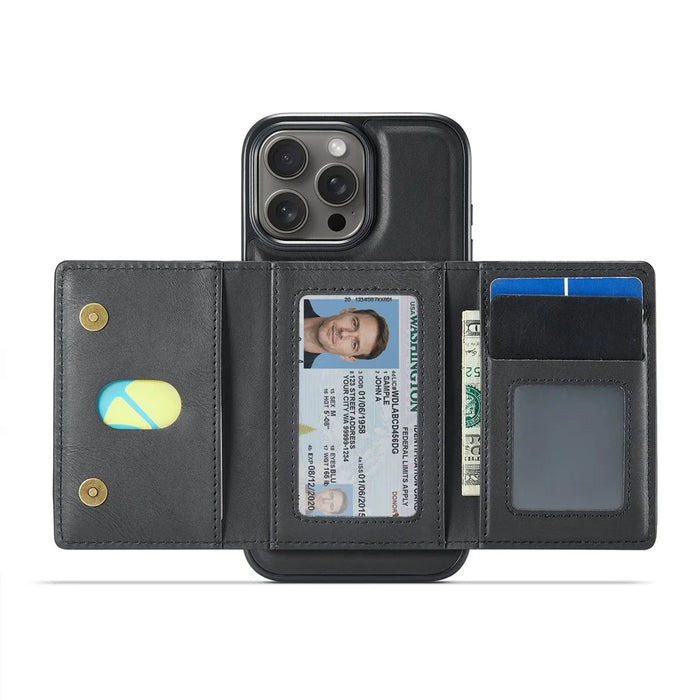 MAGKING K4 Series For iPhone 16 Pro Max Case Compatible with MagSafe Detachable Wallet PU TPU PC Phone Cover - Black - 4