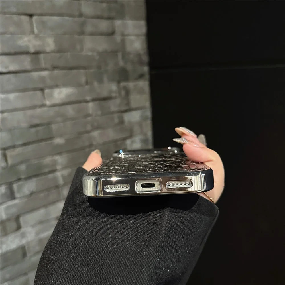 For iPhone 17 Pro Max Case Crocodile Texture PU Leather Coated PC + TPU Electroplating Phone Cover - Khaki - 4
