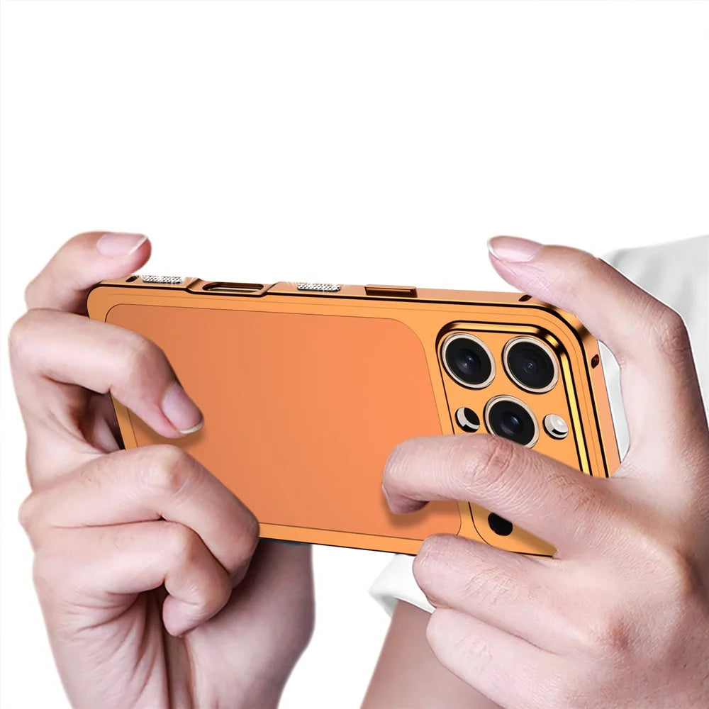 DYONG For iPhone 16 Pro Case Kit Transform to 17 Pro Metal Frame + Back Panel Locking Buckle Phone Cover - Orange - 2