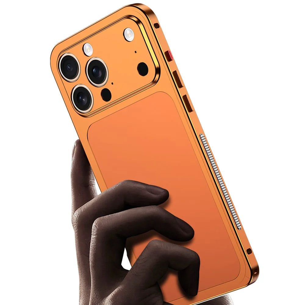 DYONG For iPhone 16 Pro Case Kit Transform to 17 Pro Metal Frame + Back Panel Locking Buckle Phone Cover - Orange - 3