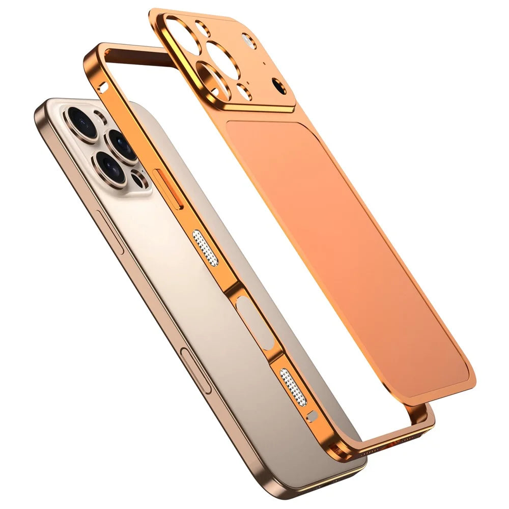 DYONG For iPhone 16 Pro Max Case Kit Transform to 17 Pro Max Metal Frame + Back Panel Locking Buckle Phone Cover - Orange - 6