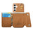 For Samsung Galaxy A35 5G Case D-Ring Holder Leather + PC + TPU Phone Cover with Wallet Kickstand - Brown - 2