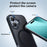 For iPhone 17 Case Compatible with MagSafe Rotating Straight Kickstand TPU + PC Matte Phone Cover - Grey - 4
