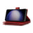 For Samsung Galaxy S26+ Case Split Leather Magnetic Wallet Phone Protector with Wrist Strap - Red - 3