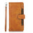 For Samsung Galaxy S26 Ultra Case Split Leather Magnetic Wallet Phone Protector with Wrist Strap - Brown - 6