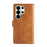 For Samsung Galaxy S26 Ultra Case Split Leather Magnetic Wallet Phone Protector with Wrist Strap - Brown - 7