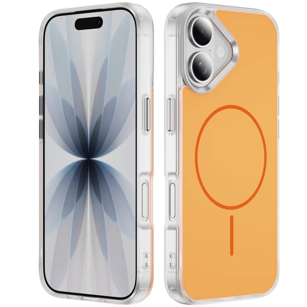 For iPhone 17 Case Compatible with MagSafe Skin Touch TPU PC Phone Back Cover - Orange - 1