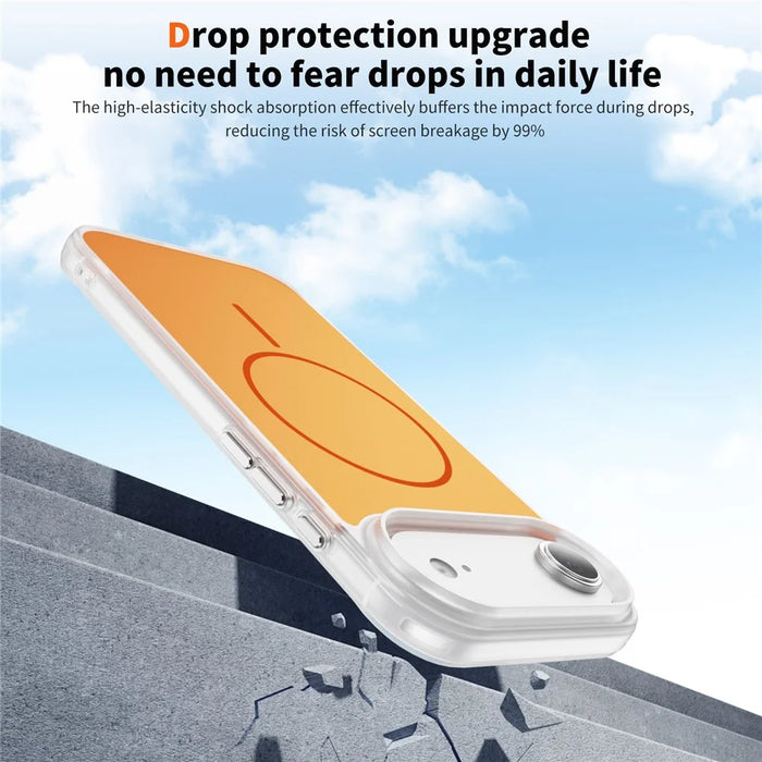 For iPhone Air Case Compatible with MagSafe Skin Touch TPU PC Phone Back Cover - Orange - 3