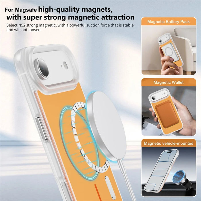 For iPhone Air Case Compatible with MagSafe Skin Touch TPU PC Phone Back Cover - Orange - 4