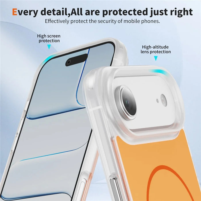 For iPhone Air Case Compatible with MagSafe Skin Touch TPU PC Phone Back Cover - Orange - 5