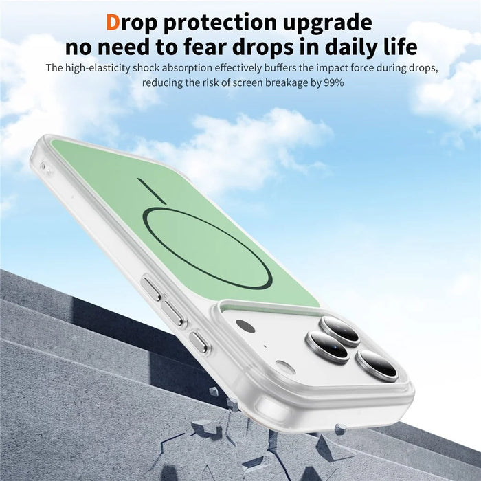 For iPhone 18 Pro / 17 Pro Case Compatible with MagSafe Skin Touch TPU PC Phone Back Cover - Green - 5