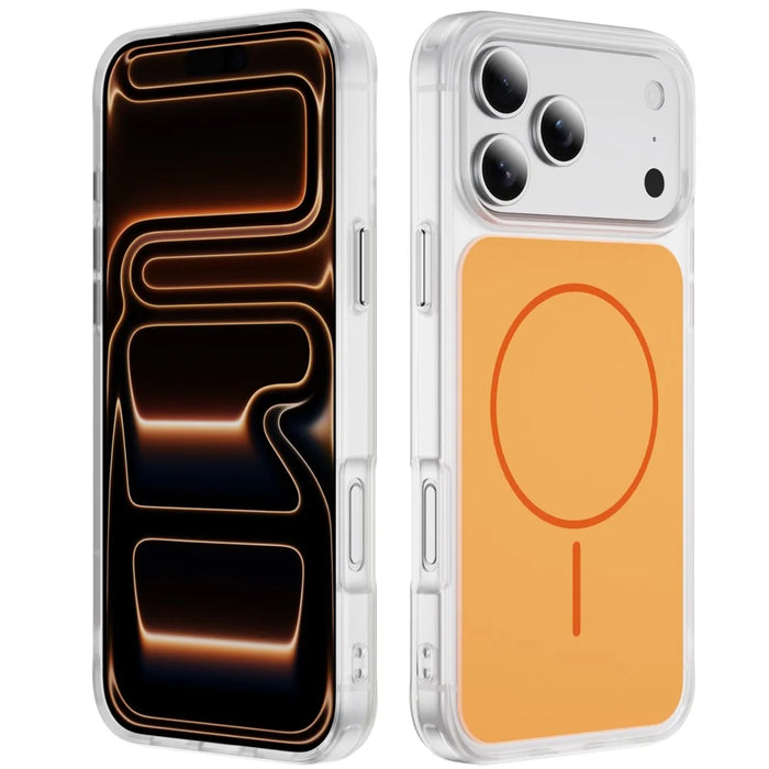 For iPhone 18 Pro Max / 17 Pro Max Case Compatible with MagSafe Skin Touch TPU PC Phone Back Cover - Orange - 1