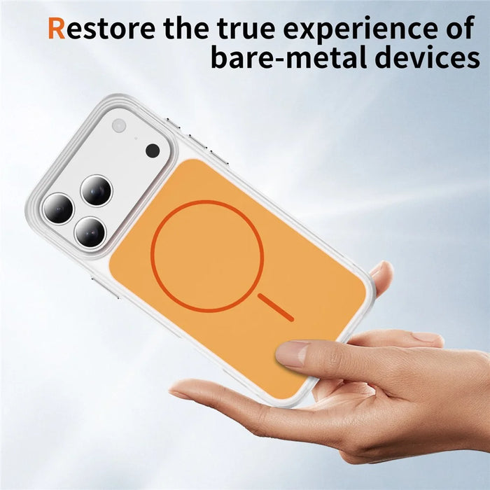 For iPhone 18 Pro Max / 17 Pro Max Case Compatible with MagSafe Skin Touch TPU PC Phone Back Cover - Orange - 2