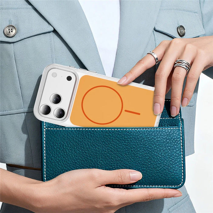 For iPhone 18 Pro Max / 17 Pro Max Case Compatible with MagSafe Skin Touch TPU PC Phone Back Cover - Orange - 3