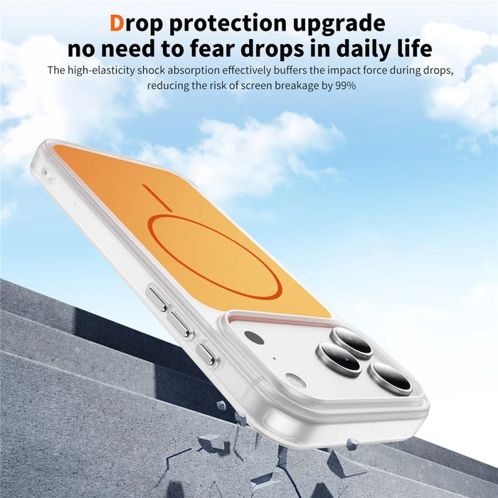 For iPhone 18 Pro Max / 17 Pro Max Case Compatible with MagSafe Skin Touch TPU PC Phone Back Cover - Orange - 6