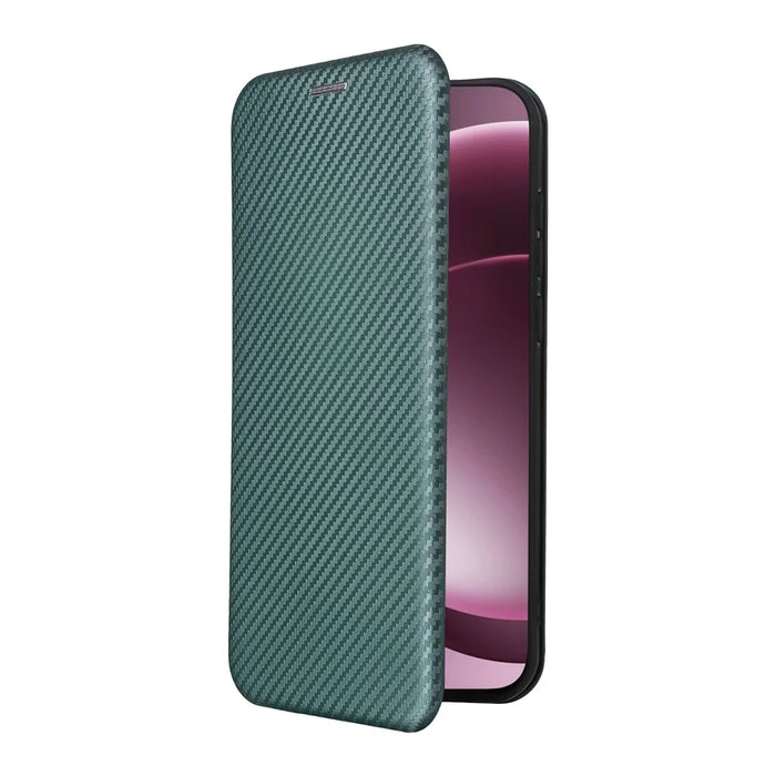 For OnePlus 15 5G Case Carbon Fiber Texture Drop-Proof PU Leather Phone Cover - Green - 7