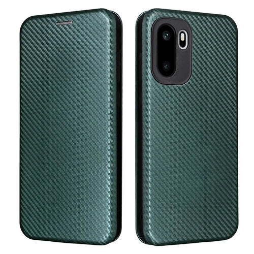 For OnePlus 15R 5G / Ace 6T 5G / Ace 6 5G Case Carbon Fiber Texture Drop-Proof PU Leather Phone Cover - Green - 1