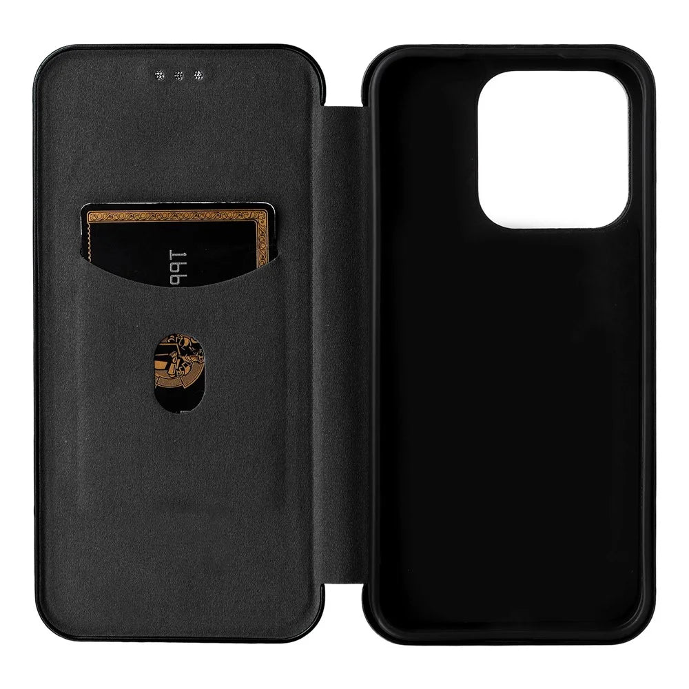 For Realme 15T 5G Case Carbon Fiber Texture Drop-Proof PU Leather Phone Cover - Black - 4