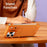 For iPhone 17 Pro Case Lens Frame Kickstand Metal Frameless Phone Cover with Leather Card Slots - Orange - 6