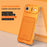 For iPhone Air Case Lens Frame Kickstand Metal Frameless Phone Cover with Leather Card Slots - Orange - 2