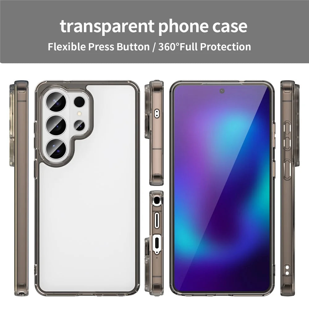 For Samsung Galaxy S26 Ultra Case TPU + Acrylic Phone Back Cover Anti Yellowing - Black - 6