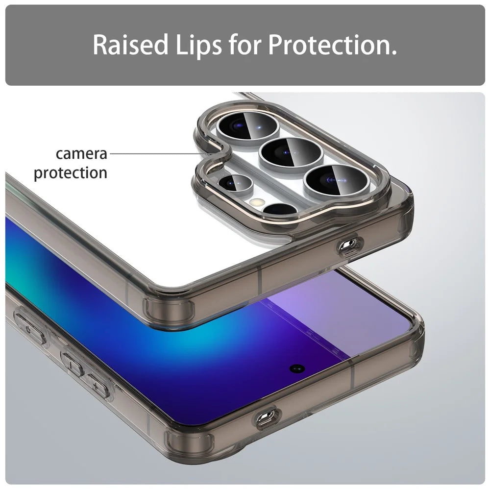 For Samsung Galaxy S26 Ultra Case TPU + Acrylic Phone Back Cover Anti Yellowing - Black - 7