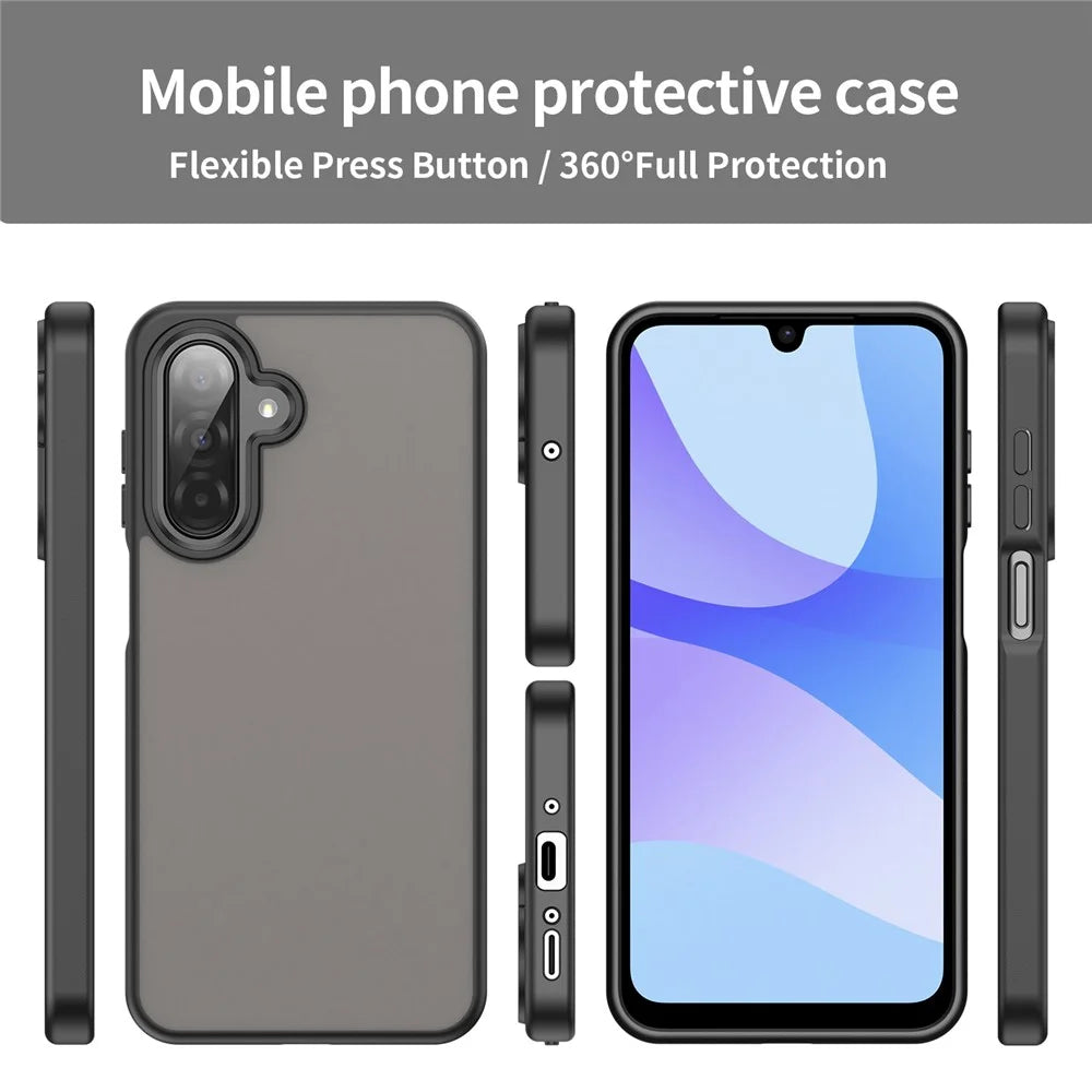 For Samsung Galaxy A26 5G Case Skin Touch Matte Anti Drop TPU PC Phone Back Cover - Black - 2