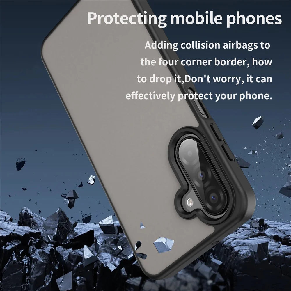 For Samsung Galaxy A26 5G Case Skin Touch Matte Anti Drop TPU PC Phone Back Cover - Black - 3