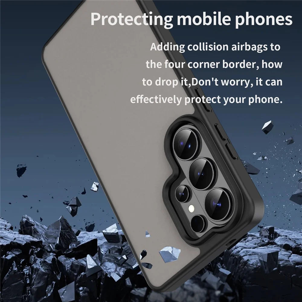 For Samsung Galaxy S26 Ultra Case Skin Touch Matte Anti Drop TPU PC Phone Back Cover - Black - 3