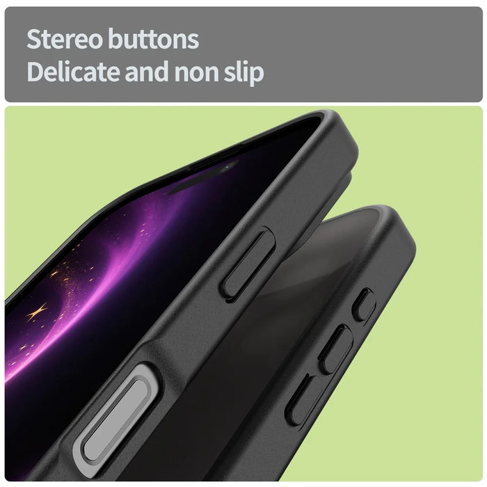 For iPhone 16 Plus Case Skin Touch Matte Anti Drop TPU PC Phone Back Cover - Black - 5