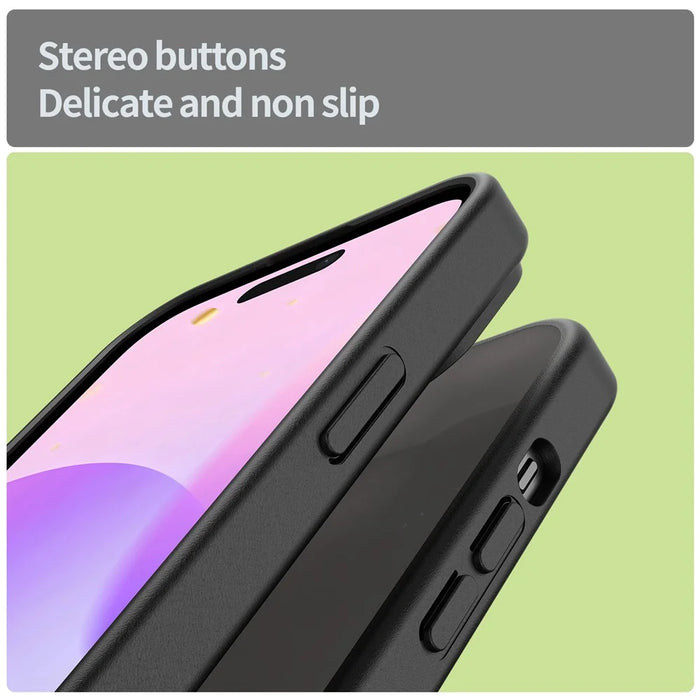 For iPhone 15 Plus  /  14 Plus Case Skin Touch Matte Anti Drop TPU PC Phone Back Cover - Black - 5