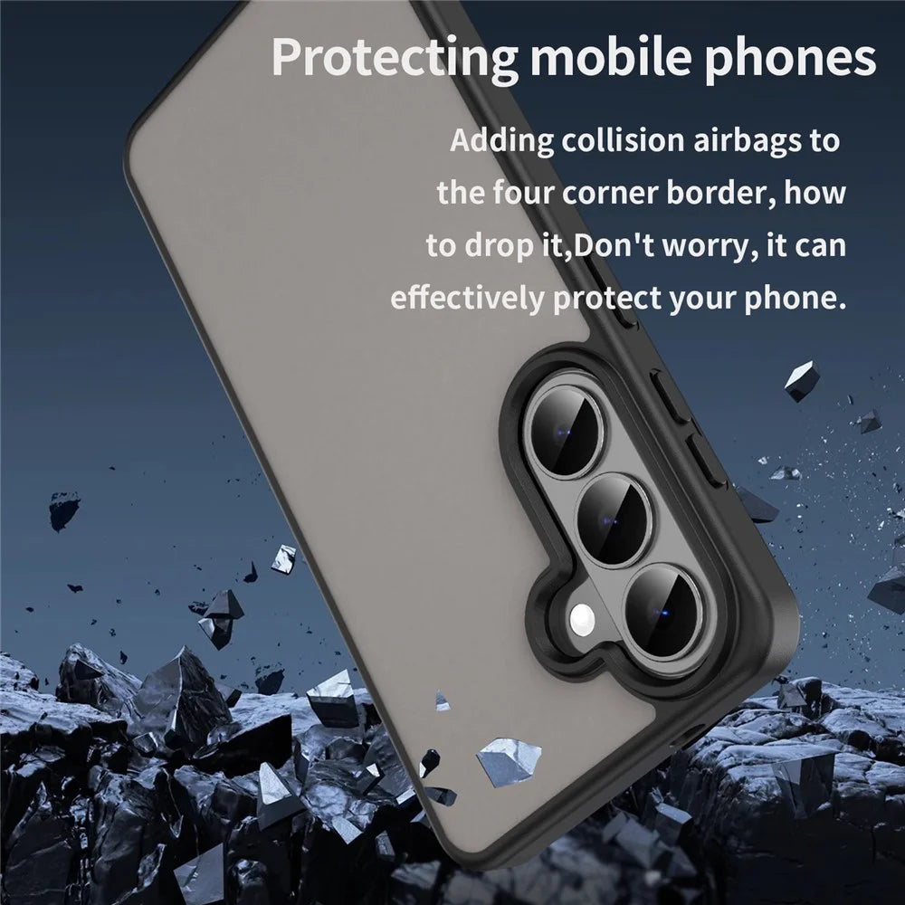 For Samsung Galaxy S26 Case Skin Touch Matte Anti Drop TPU PC Phone Back Cover - Black - 3