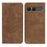 For Sony Xperia 10 VII Case Strong Magnetic Leather Wallet Phone Cover with Striped Texture - Brown - 1